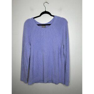Chico's Sweater Women's Purple Fuzzy Warm Long Sleeve Pullover Size 2
